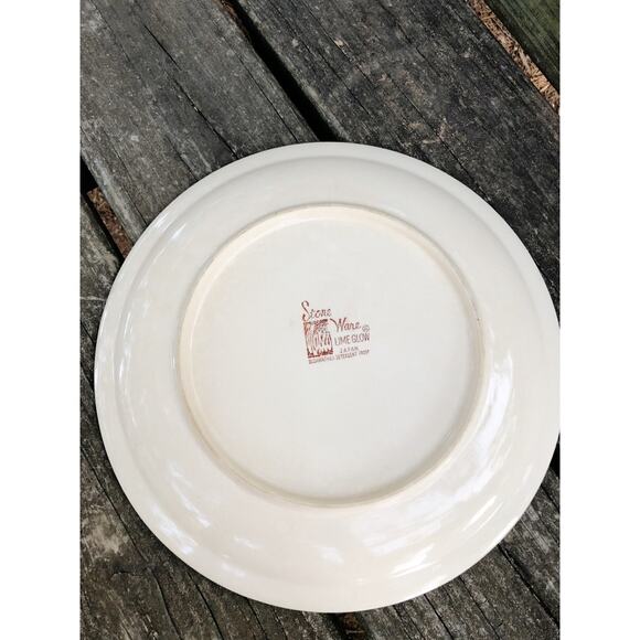 vintage Nasco stone ware Lime Glow stoneware Dinner Plate green dinnerware Japan - Picture 6 of 7